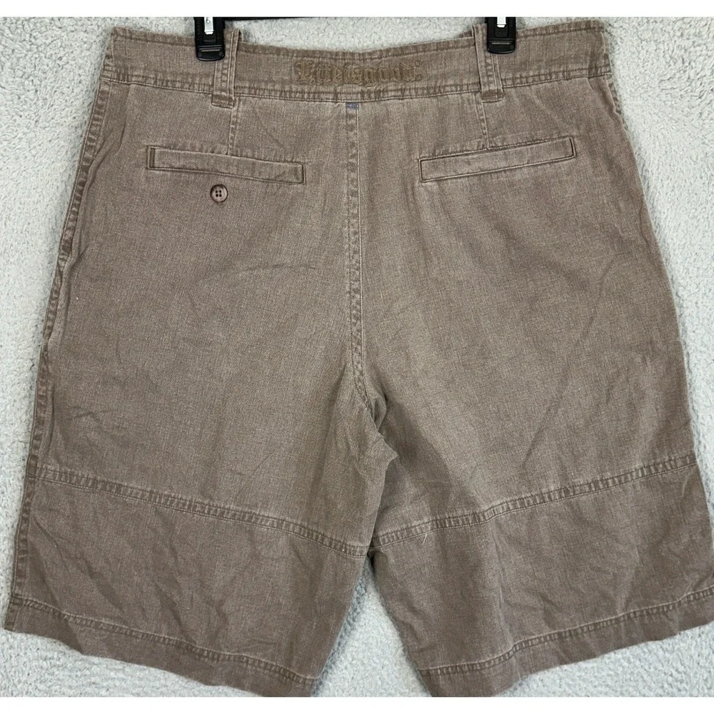 Life Is Good Shorts Mens XL Brown Canvas Chino Flat Front Casual Outdoor Pockets